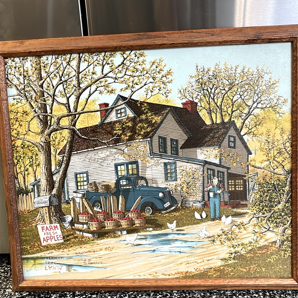 H. Hargrove farm fresh apples Painting.  24x24OBO